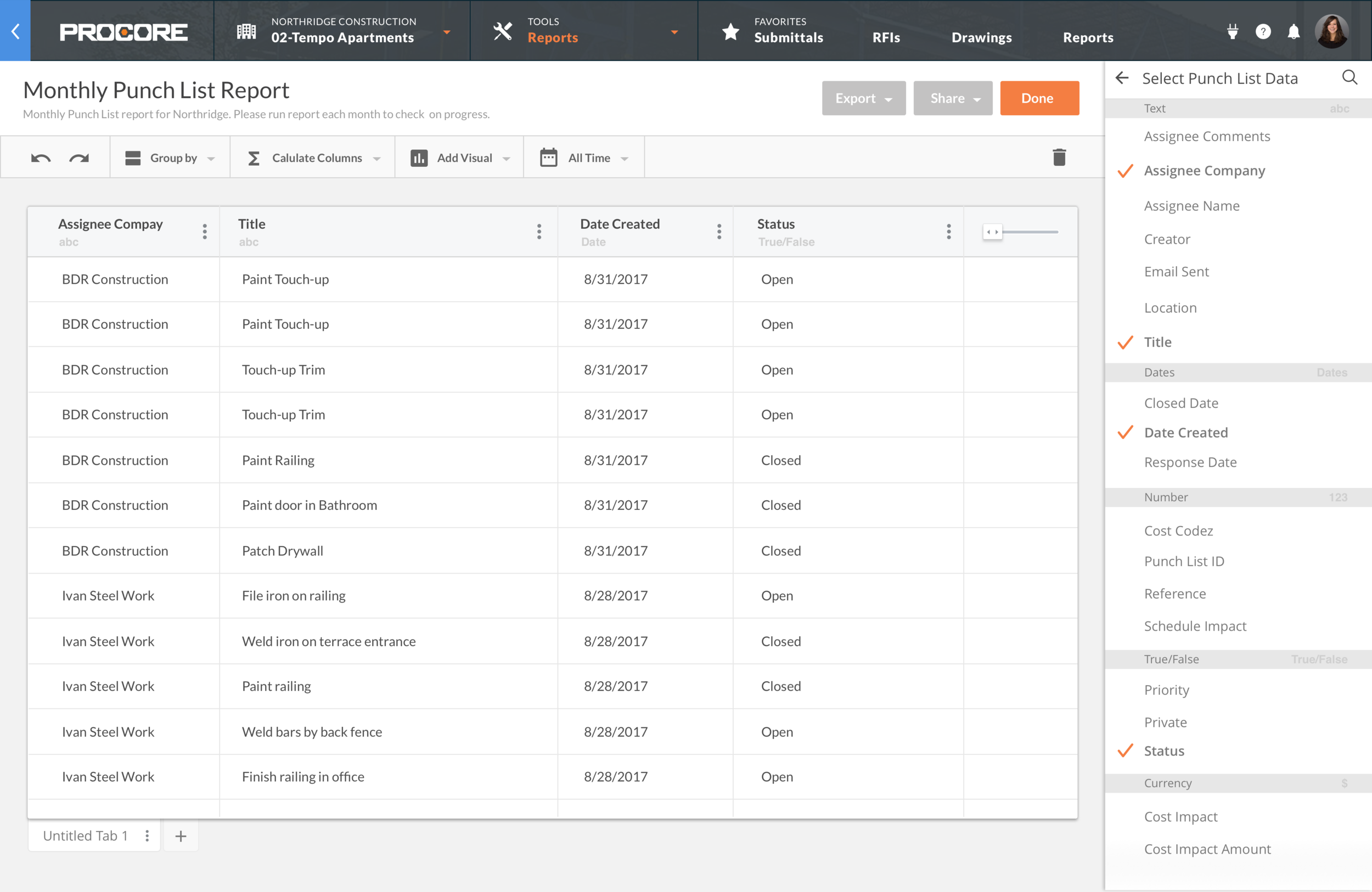 Reports Page - List - Status.png