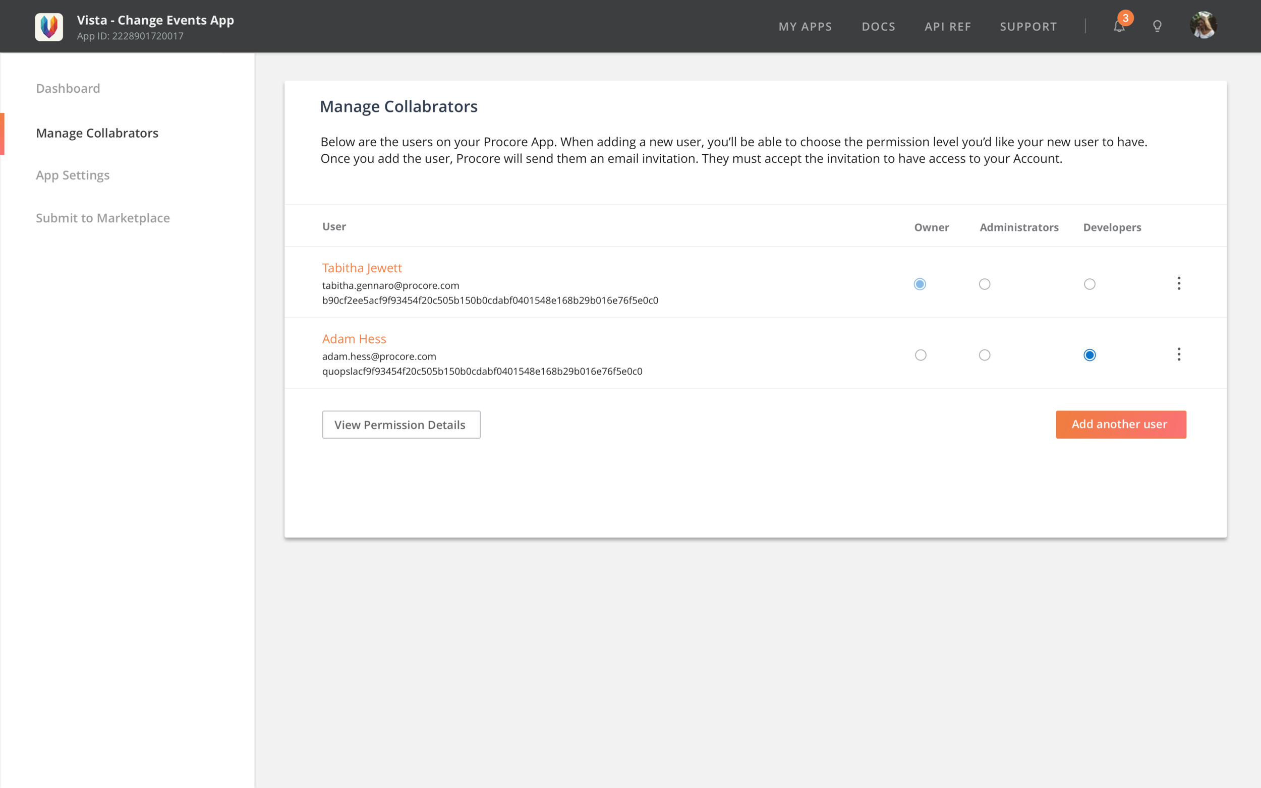 This give the users the abilibty to add collabrators on to their app/integration.