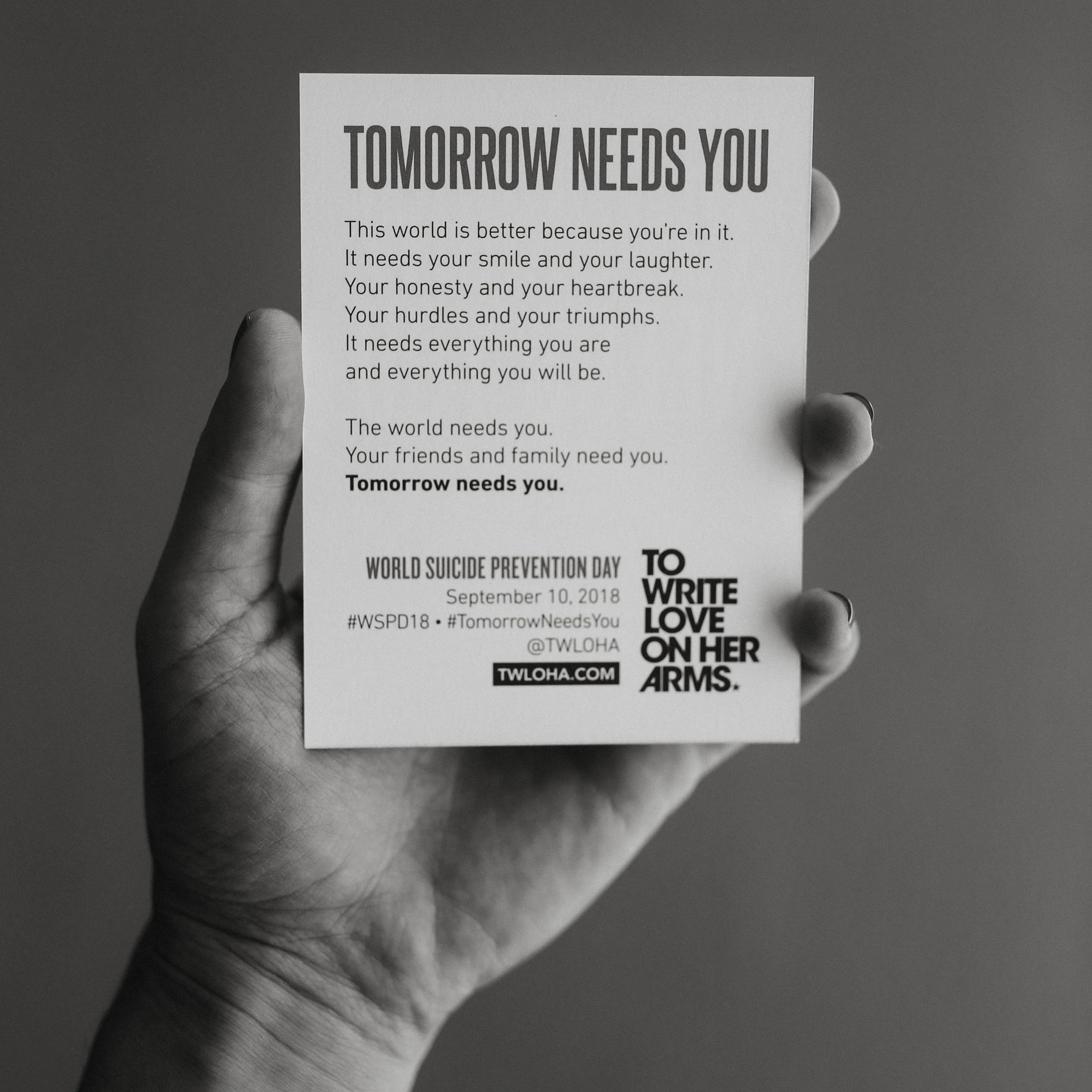 tomorrow needs you.