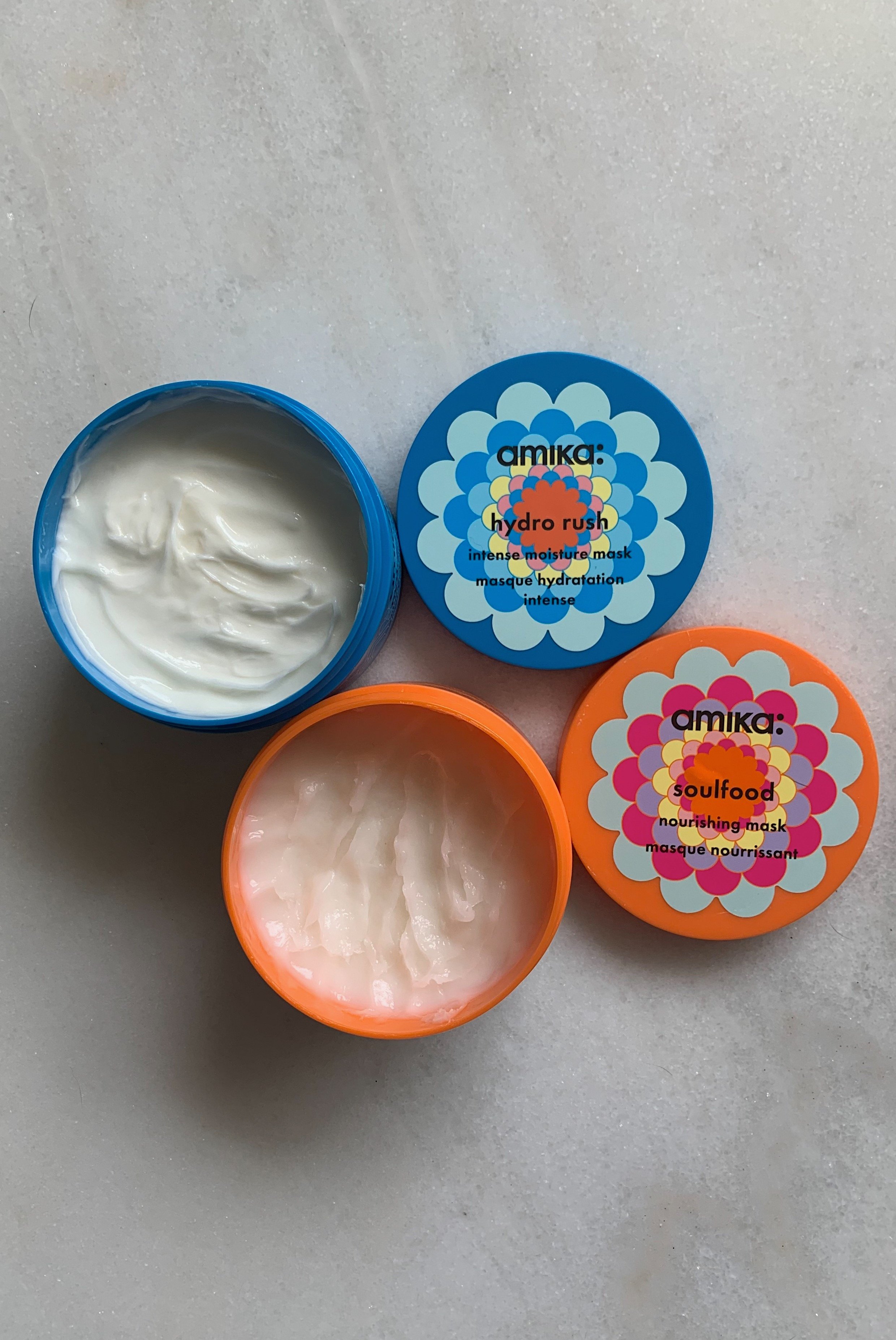 Amika Soulfood Nourishing Mask vs Hydro Rush Intense Moisture Mask Review and Comparison