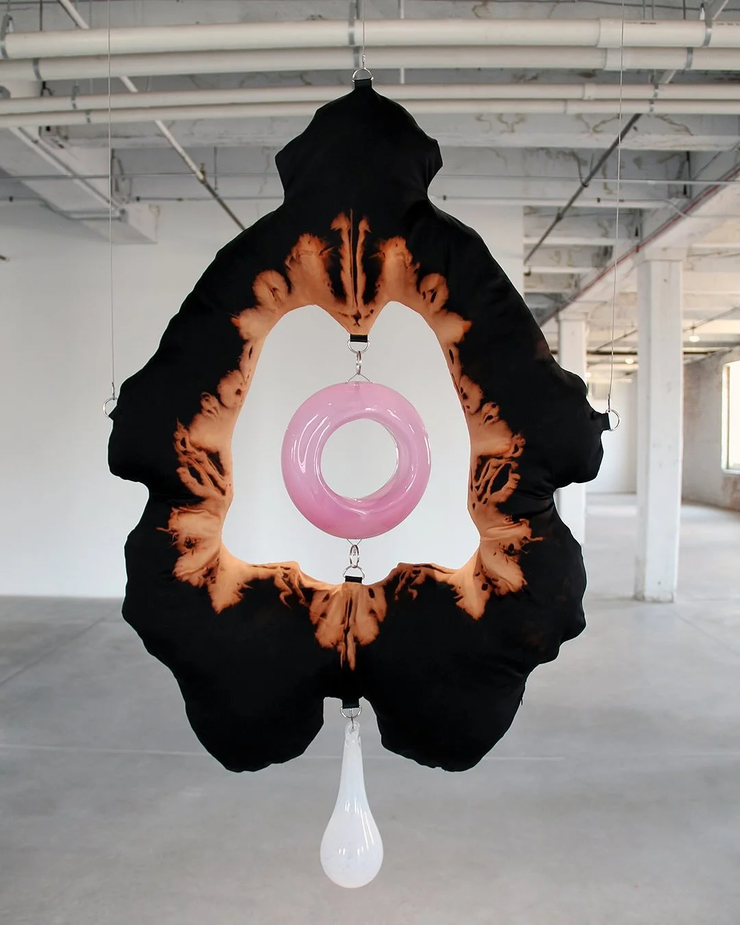 The Bemis Center residency has been a precious space for creative play and material alchemy, a place to test new sculptural forms and extend the language of texture, weight, and light. I&rsquo;ve been experimenting with soft sculptures as portals, ge