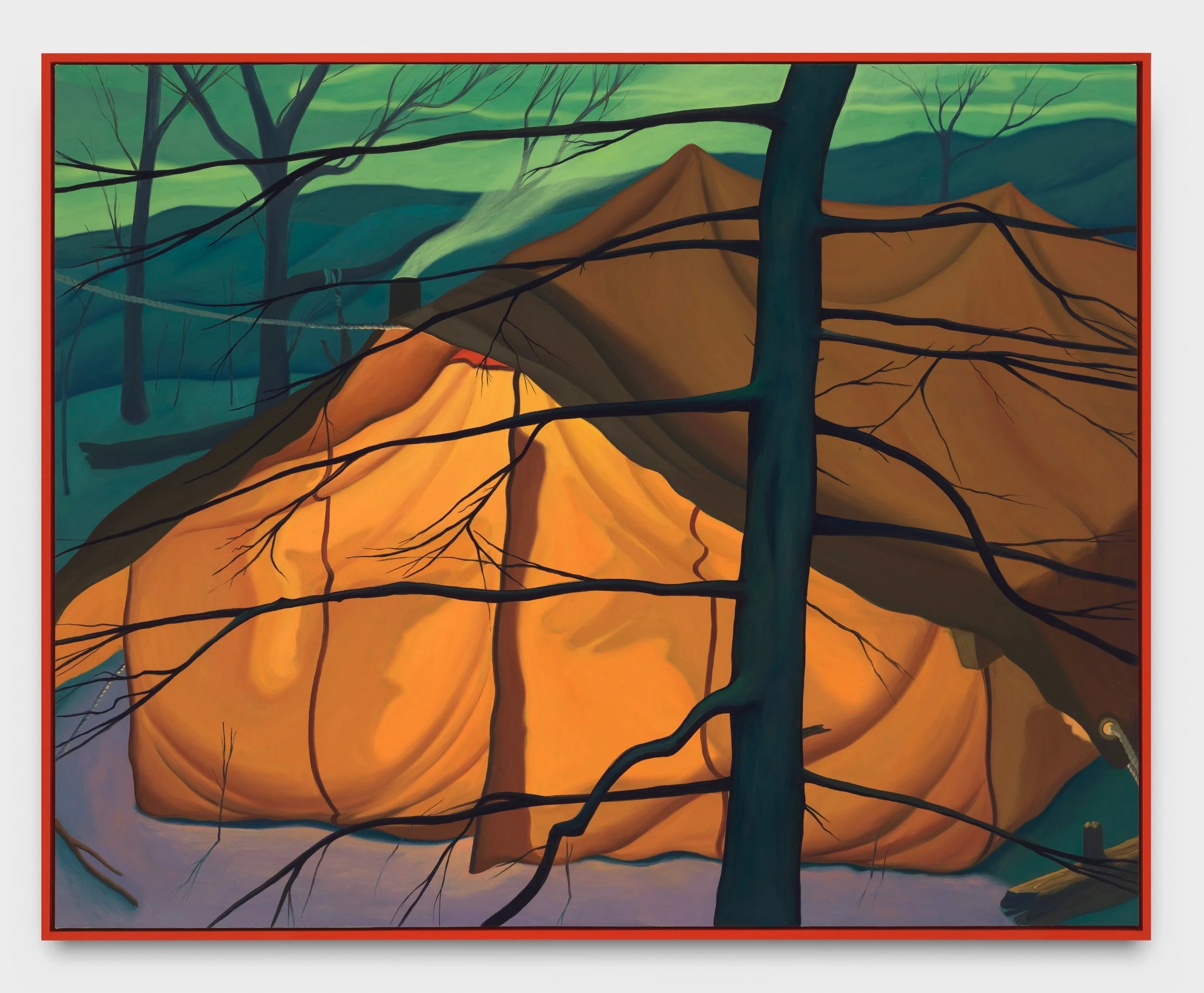  Shadow Play 48” x 60” framed 50” x 62” oil on linen, artist made poplar frame, latex paint 2024 