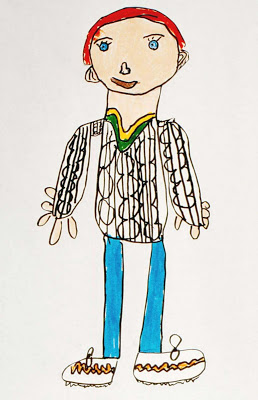 And this seven-year-old student even included the cable-knit pattern in his sweater.