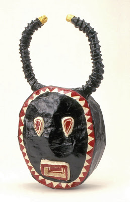 The ten-year-old student who made the mask above was fascinated with African moon masks.