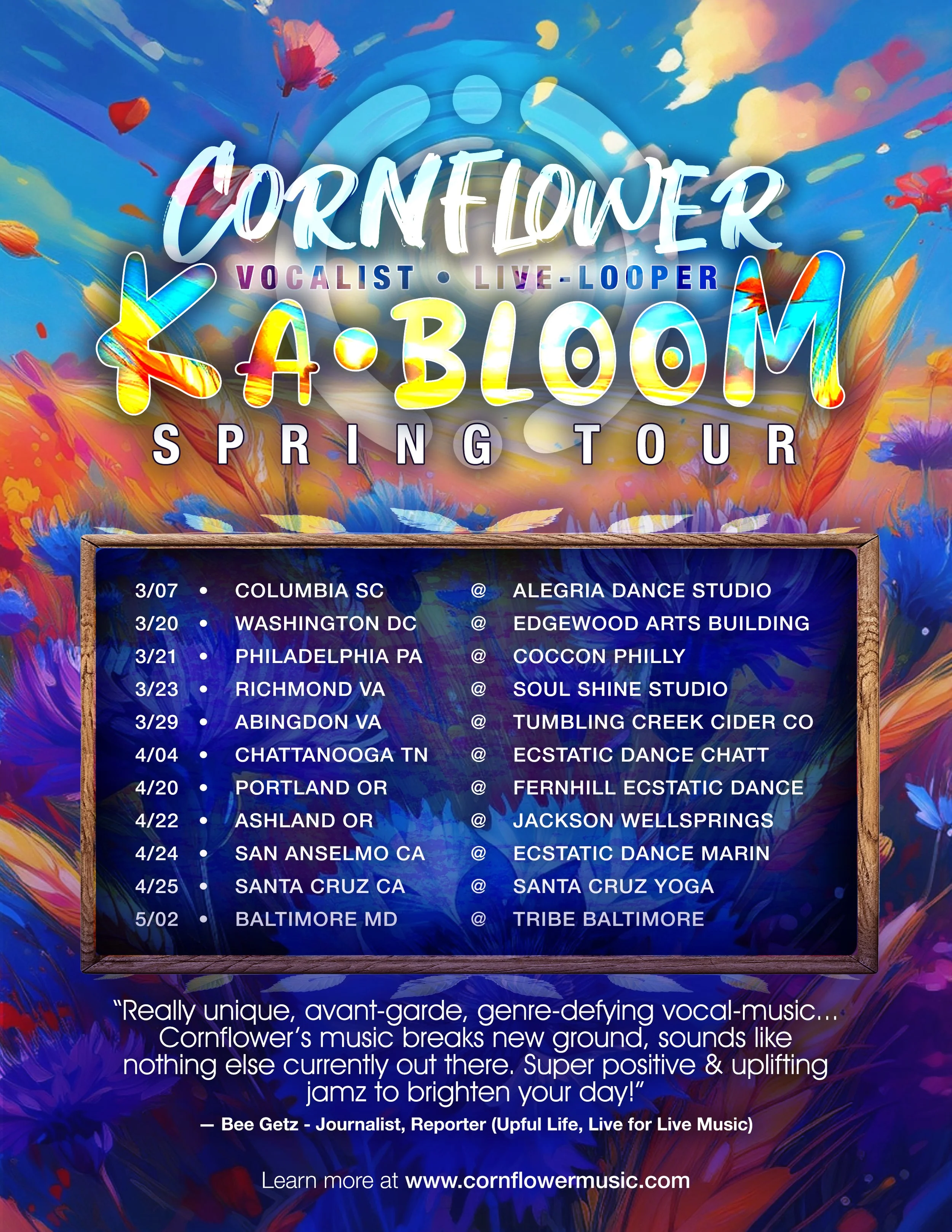 Cornflower 2025 SPRING TOUR New