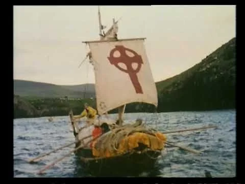 Tim Severin's Boat, En Route to Retrace St. Brendan's Voyage