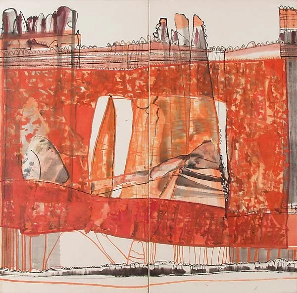 Wakarta - King's canyon (diptych). 135x140cm - 2000