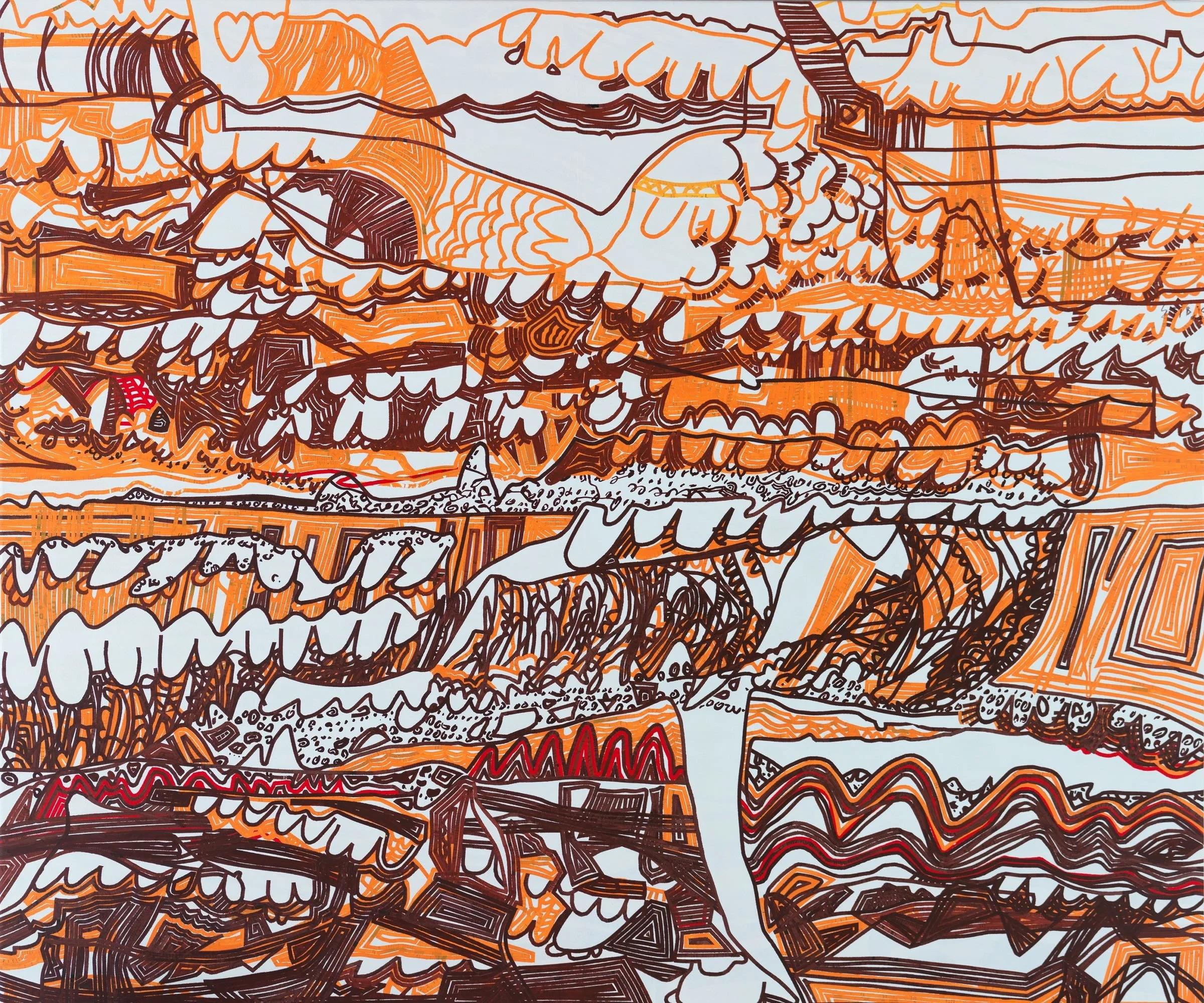 6.42pm, West MacDonnell Ranges. 150x180cm - 2022