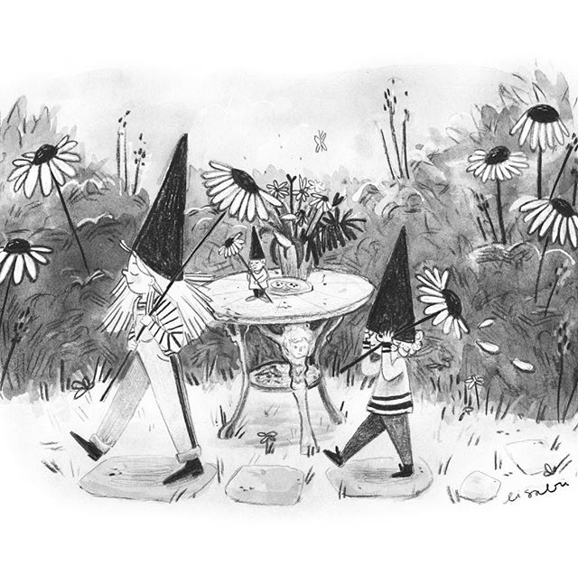 Ok for some reason I was convinced that the third prompt for monochrome month was &ldquo;guardians of the garden table&rdquo; 🌻 ups...it actually said knights instead of guardians😅 but I already had the idea in mind and couldn&rsquo;t get it out of