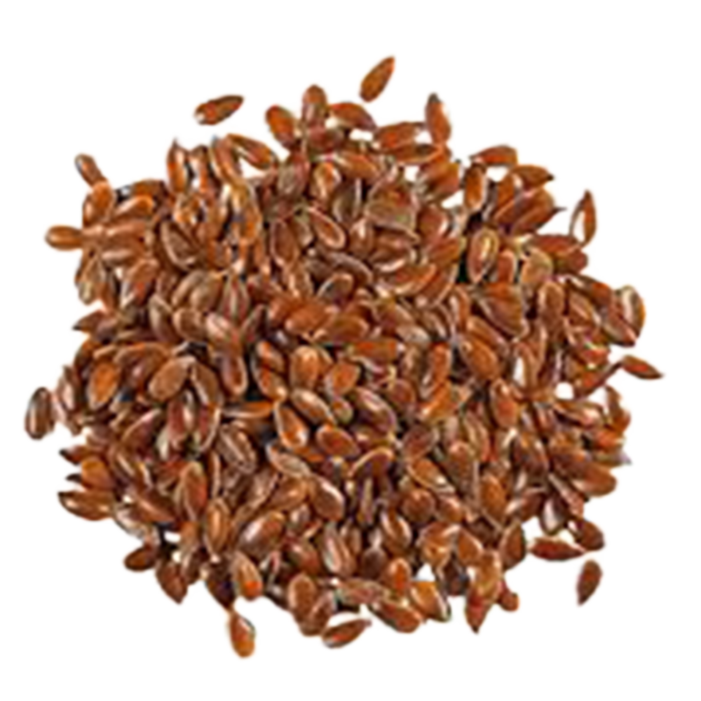 Cluster of brown flax seeds