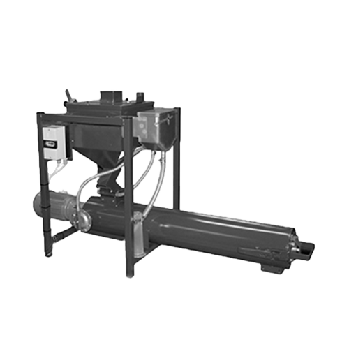 Industriemaschine mit einem langen zylindrischen Bauteil und einem Wassertank, die für industrielle oder fertigungstechnische Prozesse eingesetzt wird.