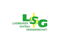 Logo with green and yellow text that says 'Landsburr', 'Saabr', 'Gewerbeschraft', and initials 'LSG' in green and yellow.