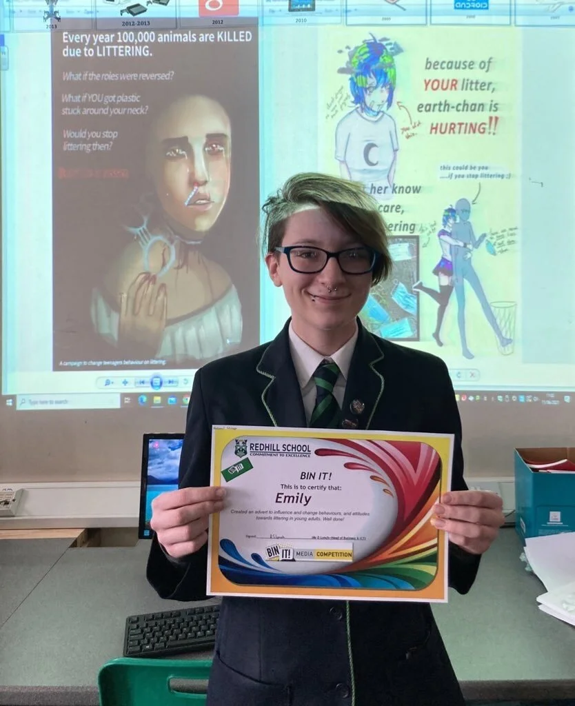 Emily wins National Anti-Littering Competition!