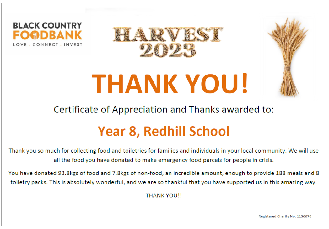 Year 8 Fantastic Foodbank Fundraiser!