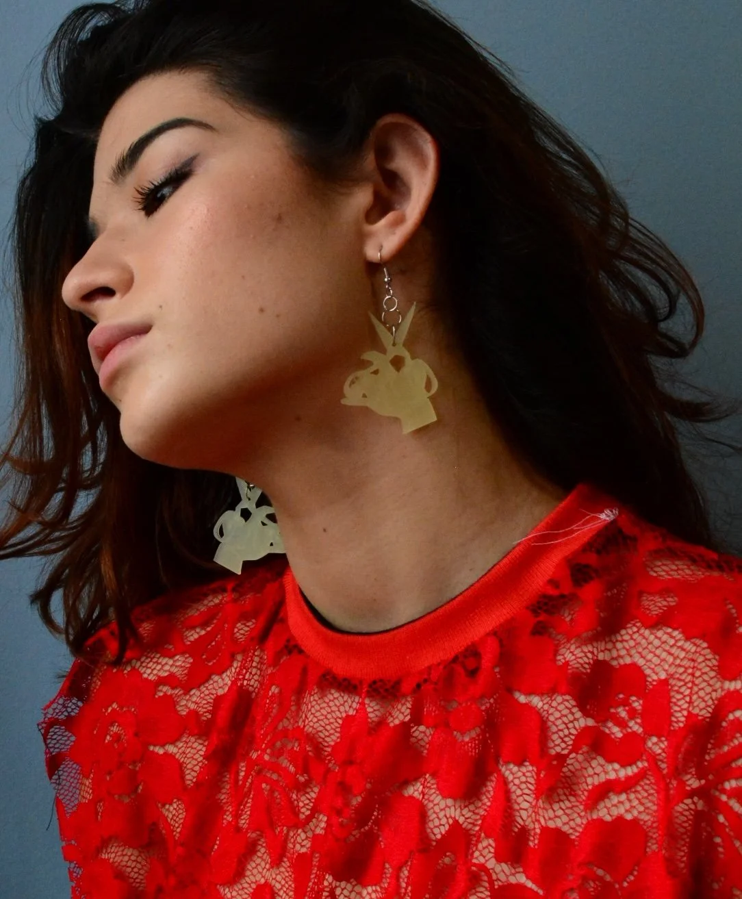 Laser Cut Earrings worn 2020 - Devon Blowers Design.JPG
