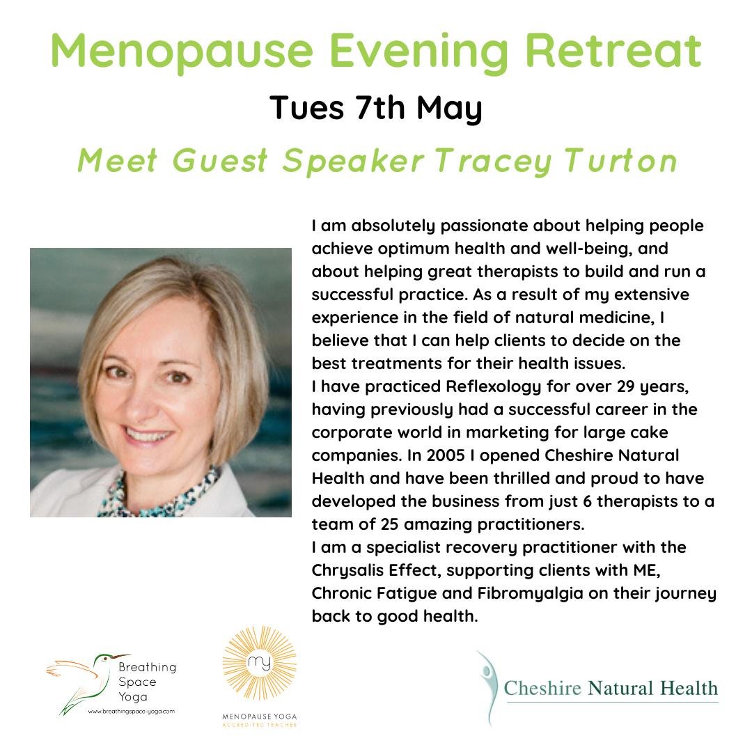 🩷I am hosting my next Menopause Evening Retreat with the lovely Tracey of @cheshirenaturalhealth  on Tuesday 7th May 6.15-9pm at Lach Dennis Village Hall

I will be sharing a simple accessible yoga practice and Tracey will give us an introduction to