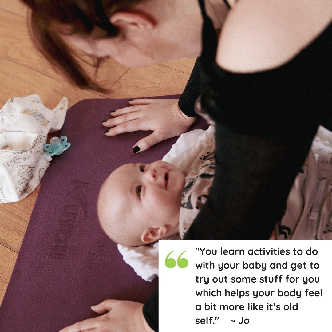 Mum &amp; Baby classes are relaxed and informal, and allow you to have some exercise whilst having fun with your baby. 

&quot;You learn activities to do with your baby and get to try out some stuff for you which helps your body feel a bit more like 