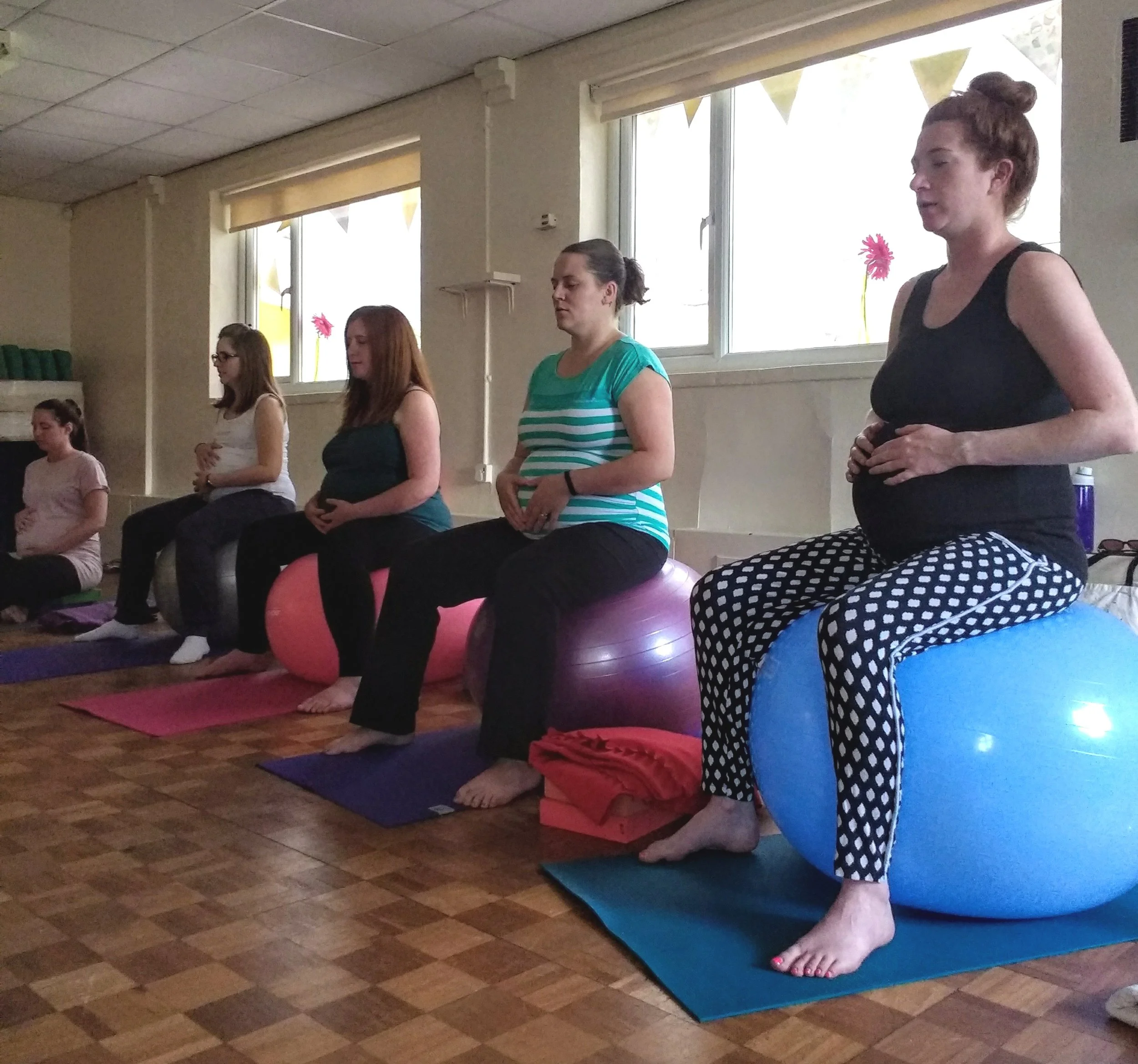 Sitting on Pregnancy Ball in Northwich