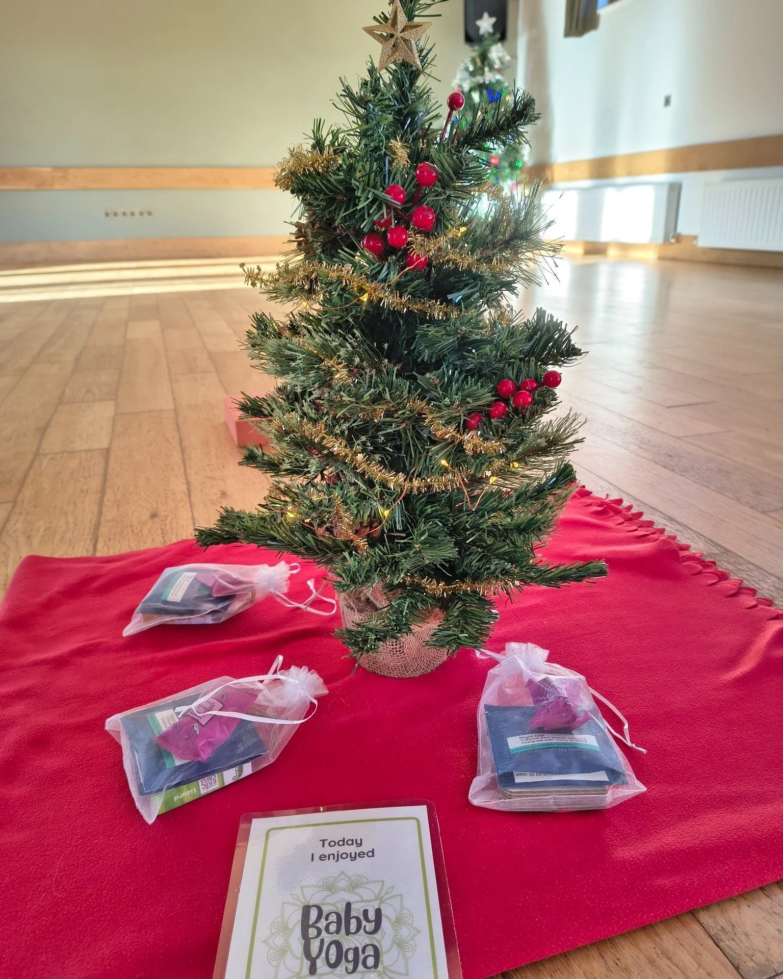 Our Festive classes have begun!

A lovely Christmas Mum and Baby Yoga class in Northwich on Wednesday - with our tree, presents and mince pies.  Always great to see all the cute Christmas outfits too!  We were also raising funds for Cheshire Wildlife