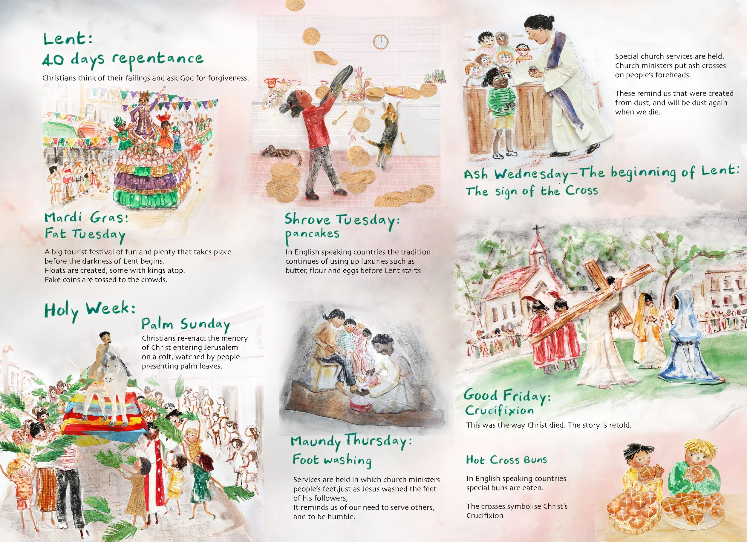  Christianity – Lent: left side of double page spread (darkness/repentance) 