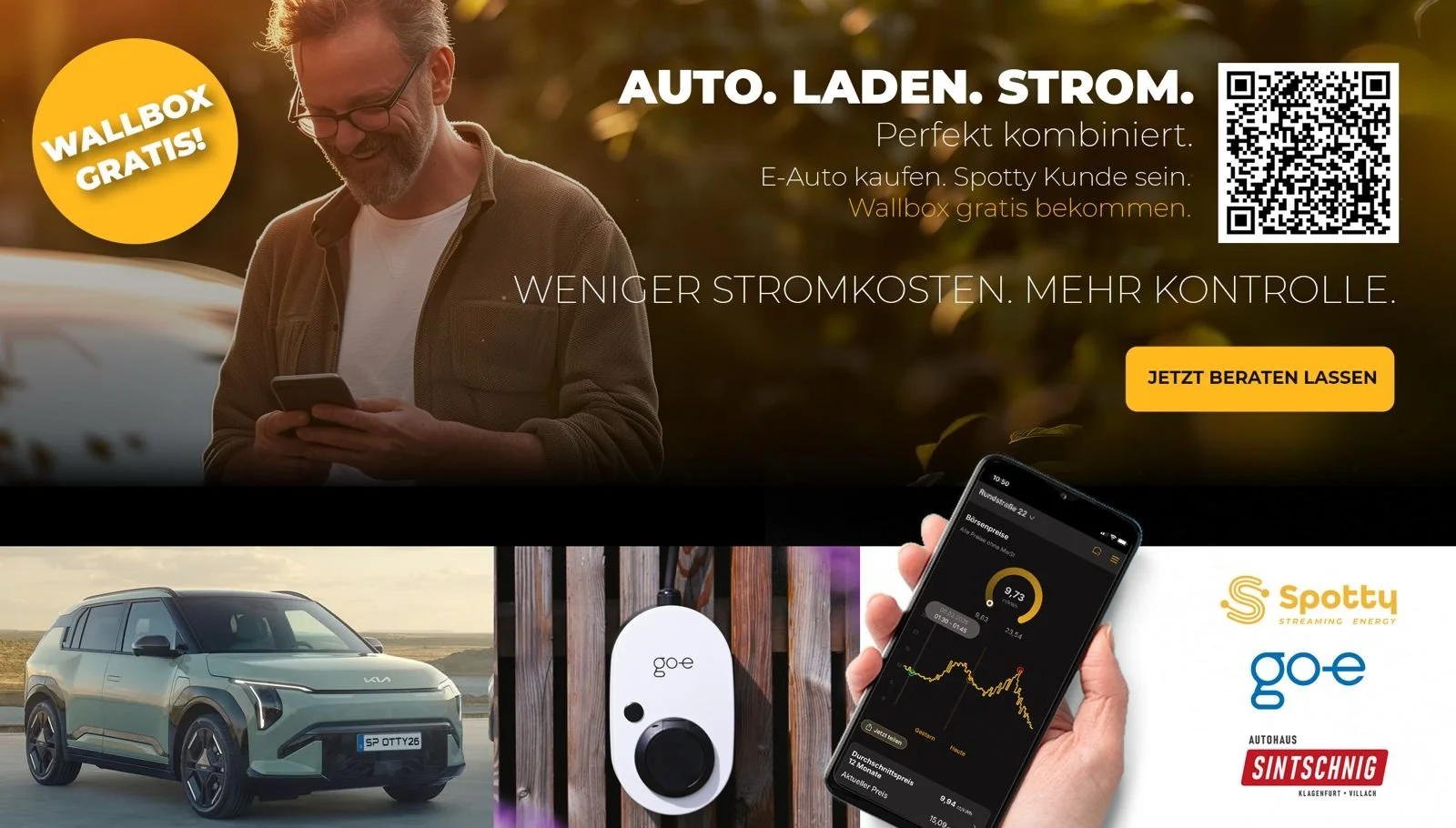 Auto. Laden. Strom: Perfekt kombiniert mit Spotty