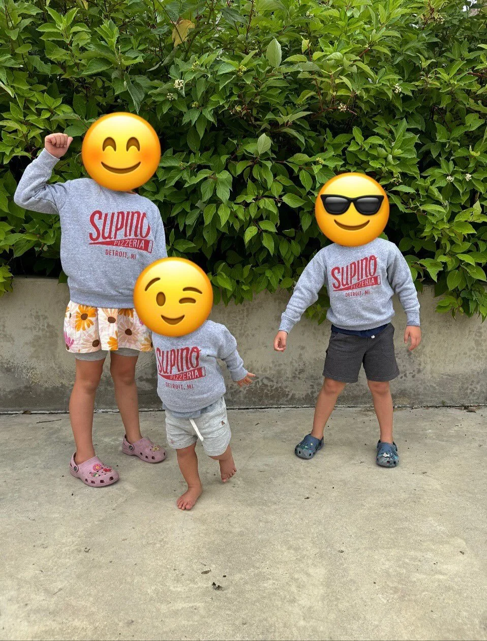 I can&rsquo;t claim this as scientific proof as n=1 visit to the skate park @theshepherddetroit, but these Supino kids&rsquo; sweatshirts seem to foster cooperative play among siblings. Again, not proven, but it worked once- and they&rsquo;re pretty 