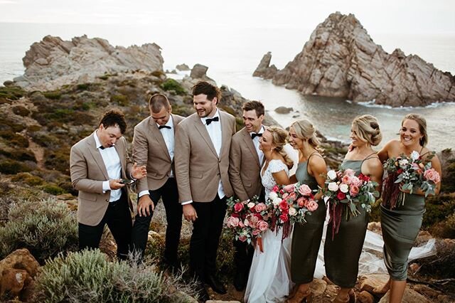 What a bunch of legends. Jess &amp; Simon got married at Wise Winery with 150 of their nearest &amp; dearest. We ducked out for some photos in the Vineyard, an Olive Grove and this stunning coastal scene at Sugarloaf Rock. All within close distance s