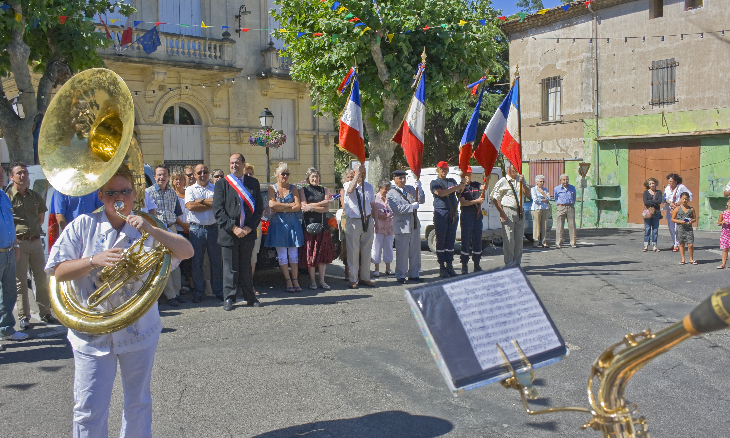 Ceremony outside the Mairie