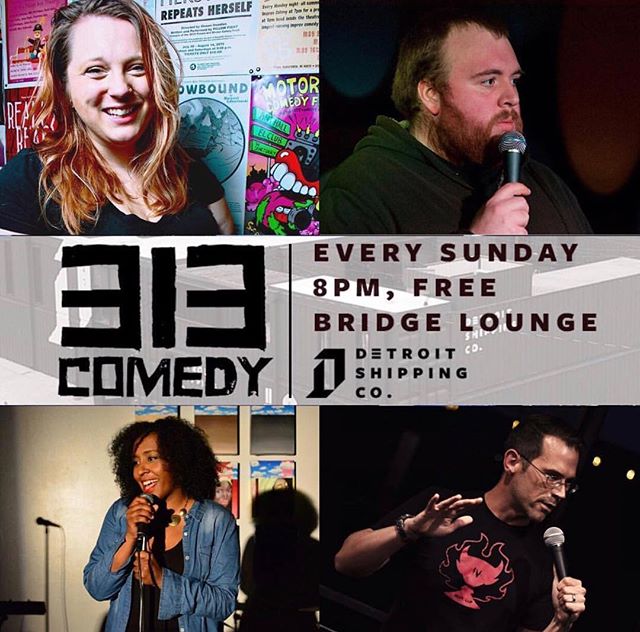 @313comedy has comedians from NY, LA &amp; Canada joining us this week! Come enjoy free comedy tonight at 8 pm in the Bridge Lounge. IT&rsquo;S FREE &amp; FUNNY. #detroitshippingcompany