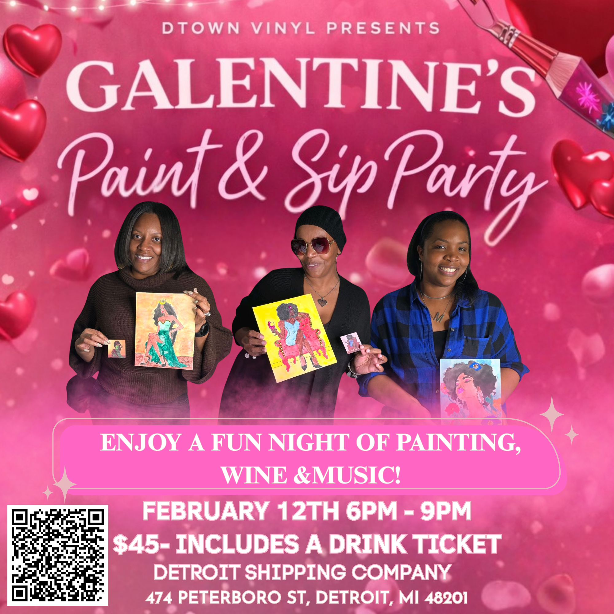 Galentine's Paint &amp; Sip Party - Thursday Craft Night
