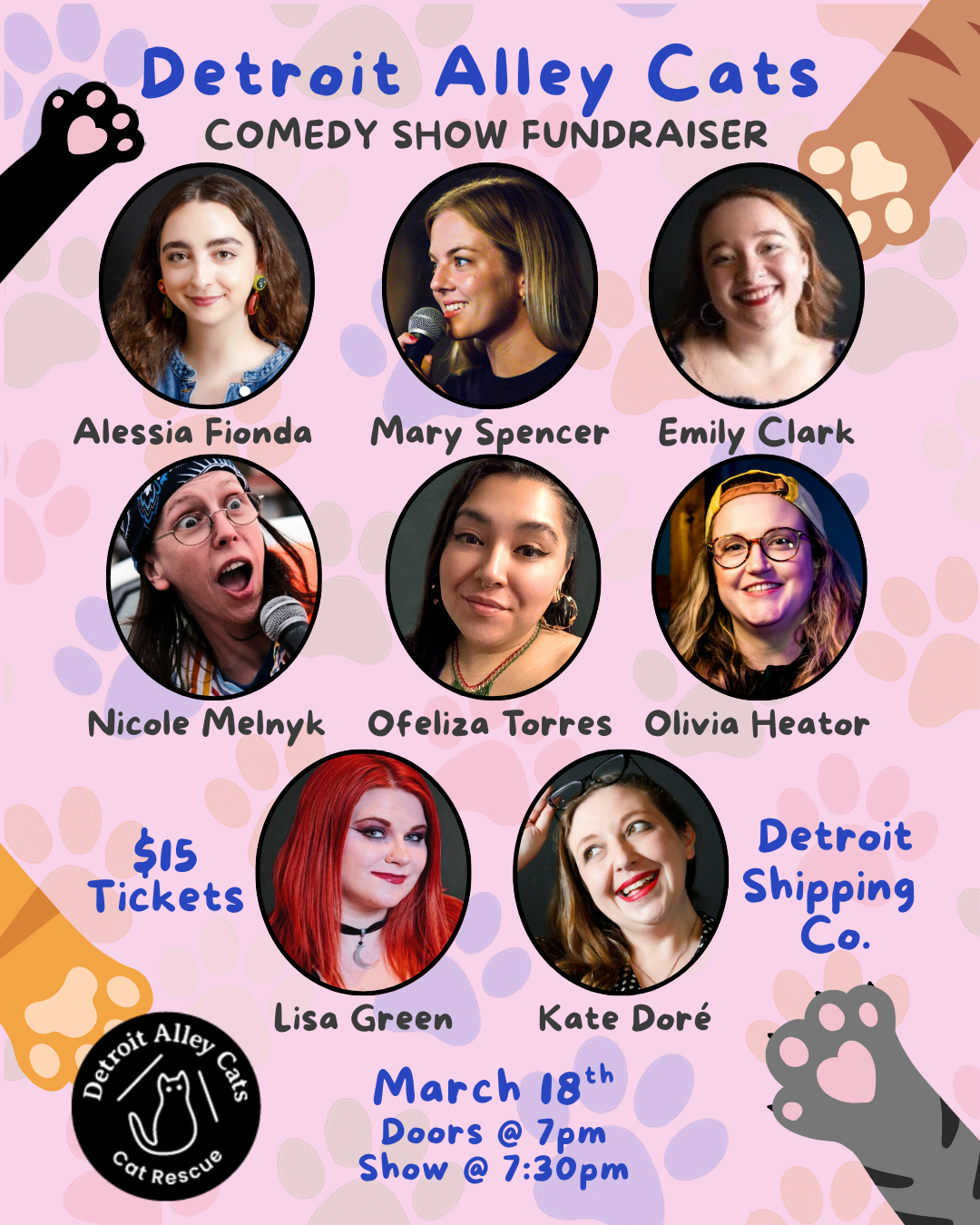 Detroit Alley Cats Comedy Show Fundraiser