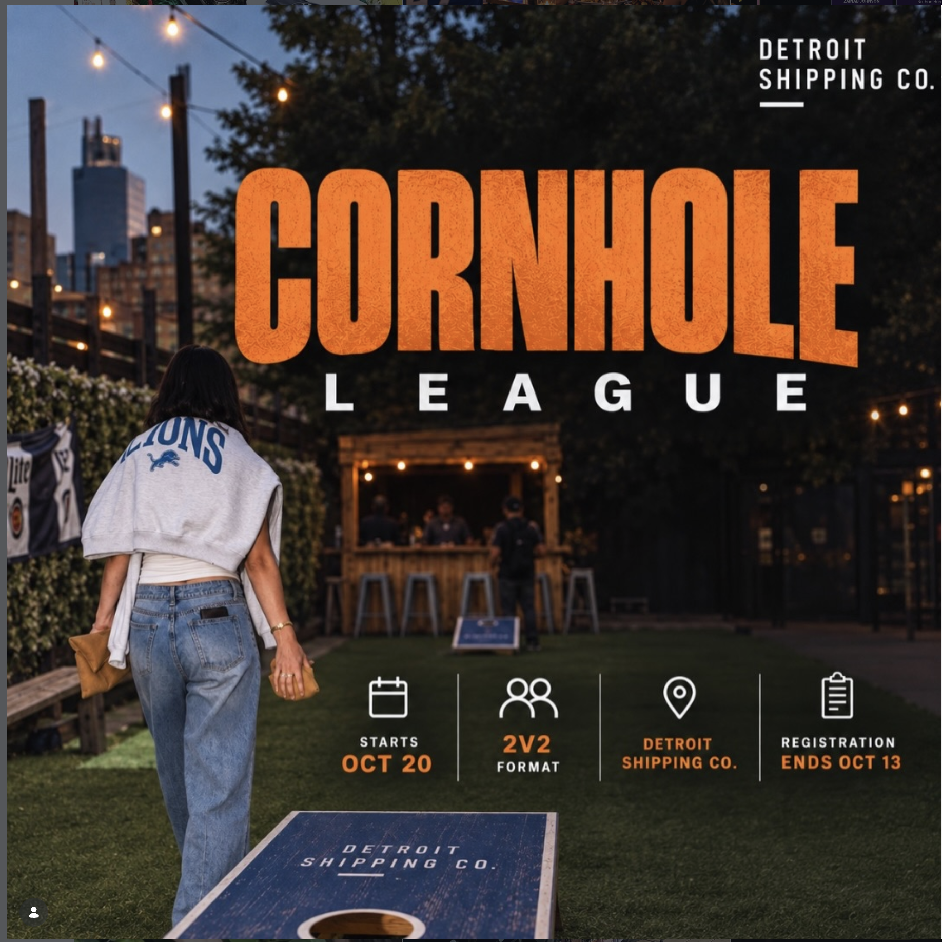 Cornhole League at Detroit Shipping Co.