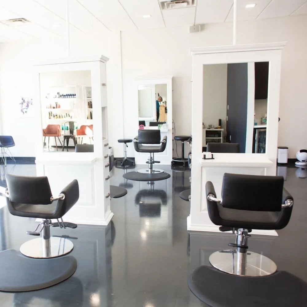 Interior of Nichols Hills salon where Scott Risk works as a guest hairstylist in Oklahoma City