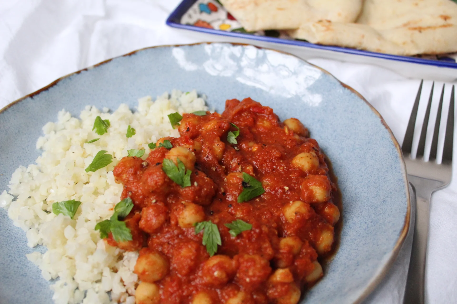 Chicken Or Chick Pea Tikka Masala With Riced Cauliflower