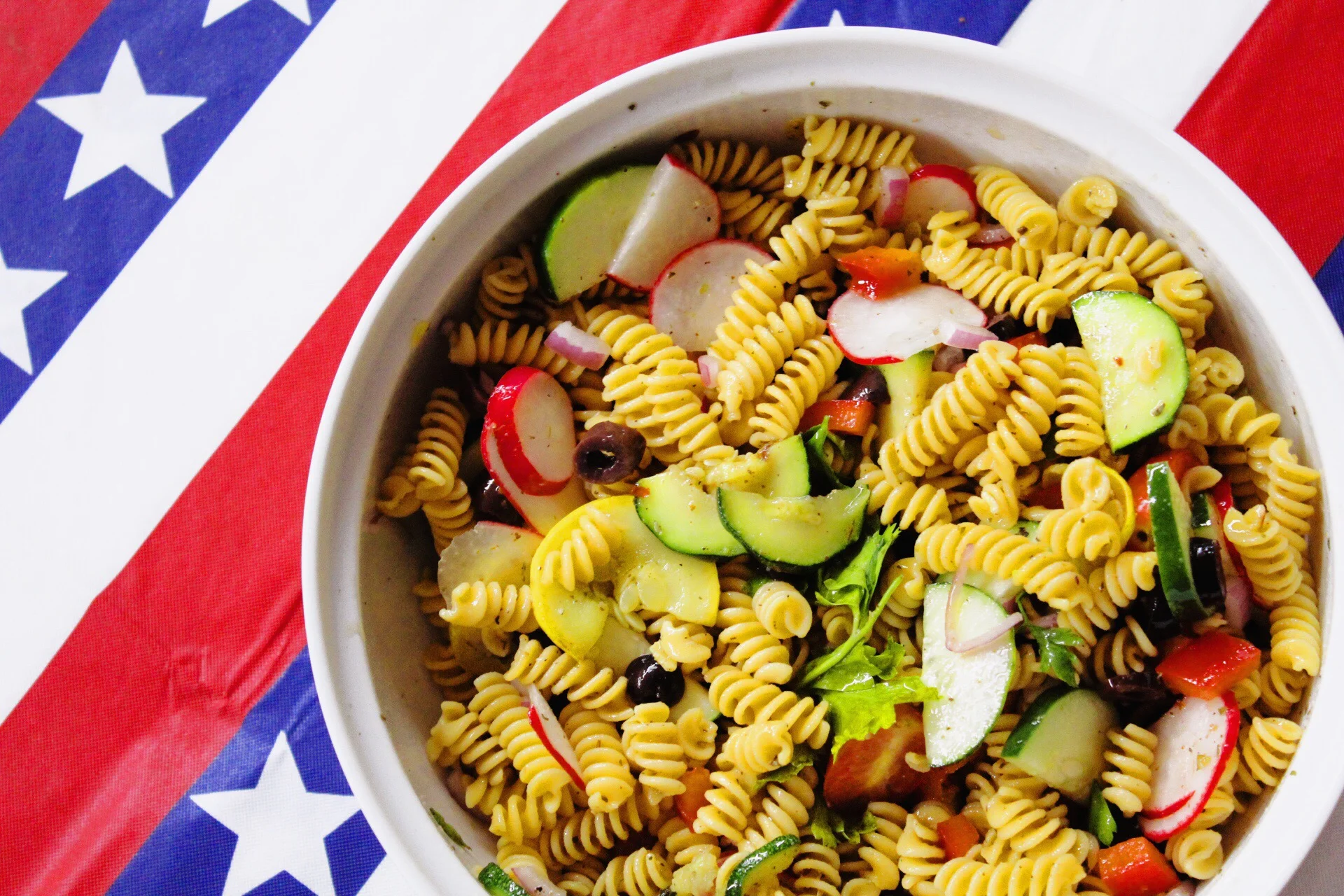 Italian Veggie Filled Chickpea Pasta Salad