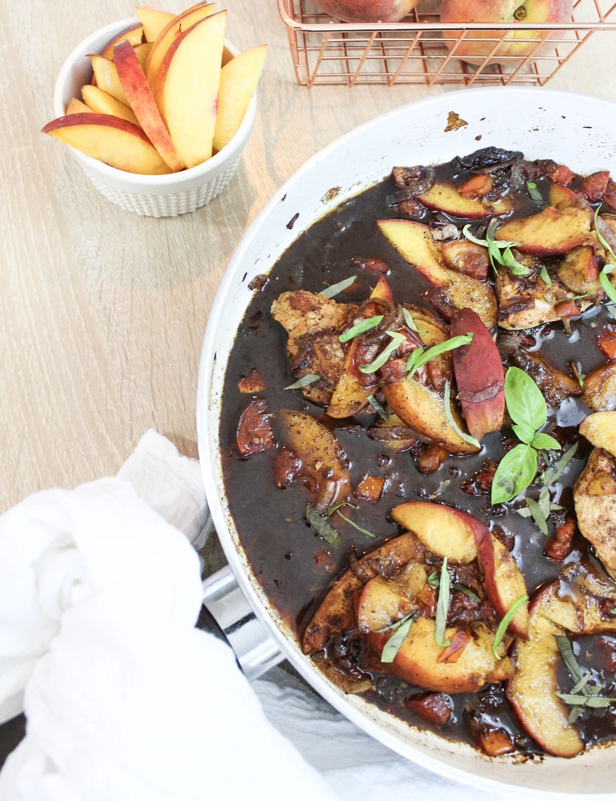 Peach Balsamic Basil Chicken