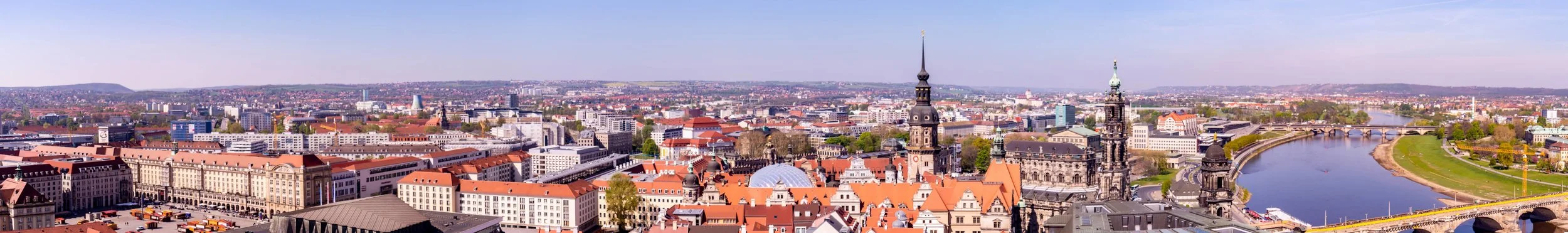 Dresden skyline from Frauenkirche bell tower.