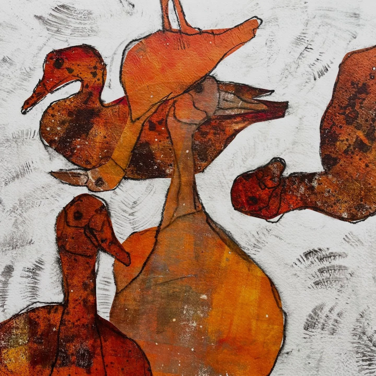 A couple of years ago, we were delighted to observe a pair of geese raise their goslings around a neighborhood pond where we liked to walk. The parents were so attentive, always keeping a close eye on their little ones. 

The goslings were adorable&m