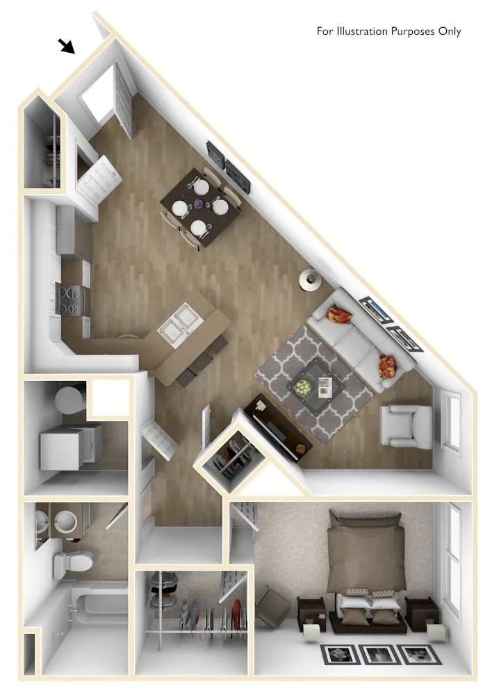 A1 | 1 Bedroom | 760 Square Feet
