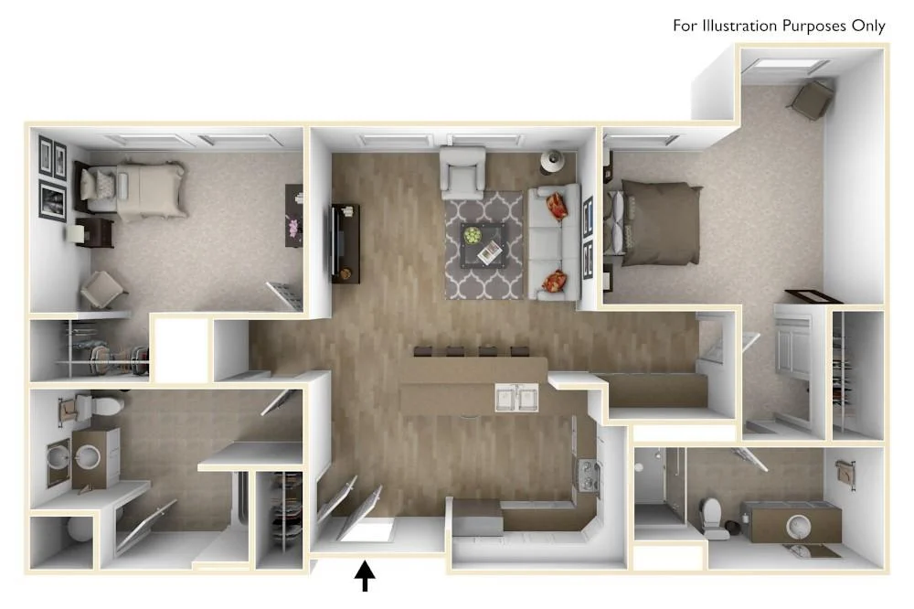 B2A | 2 Bedroom (Opt.2) | 951 Square Feet