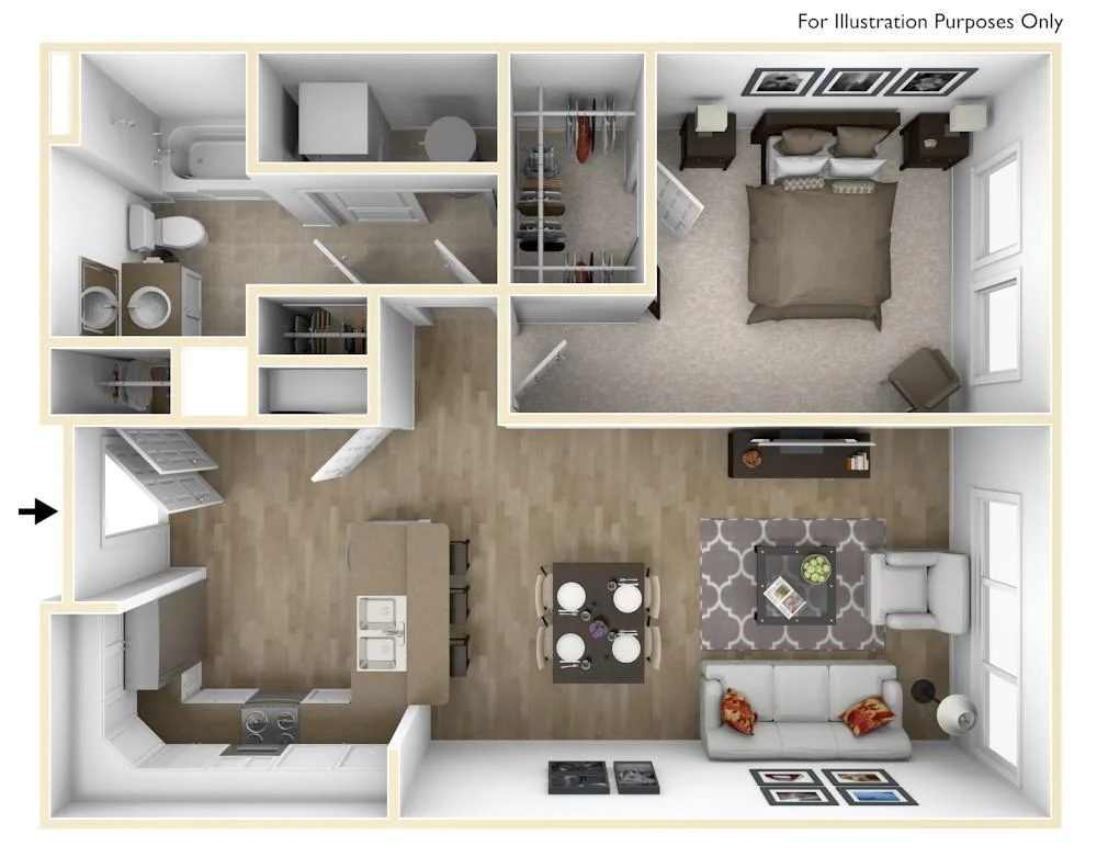 A3 | 1 Bedroom | 744 Square Feet