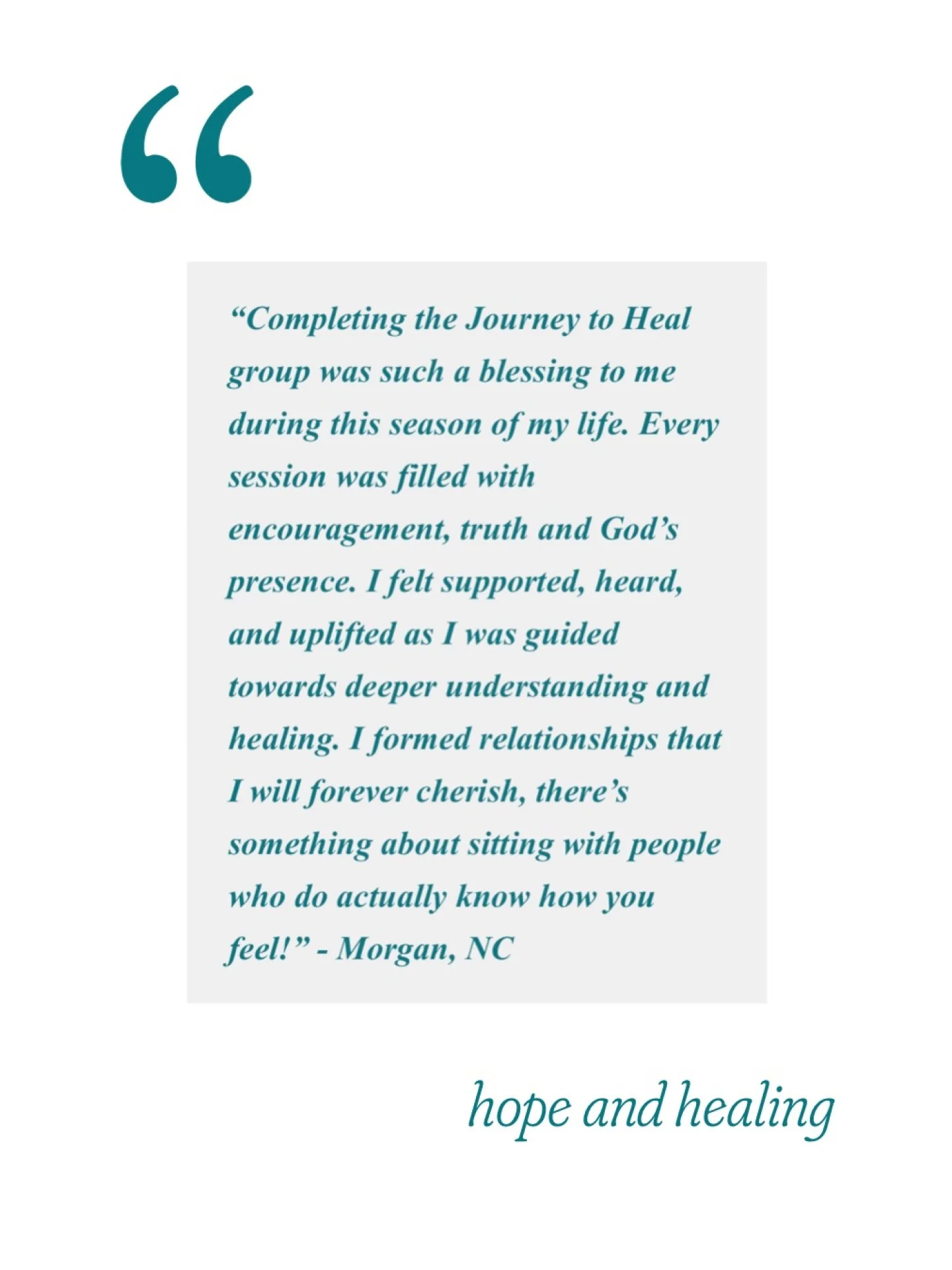 We love hearing from women we've walked through our program! One such woman joined our online group last Fall and shared her experience of being supported and feeling heard and uplifted in her healing journey. 

If you or someone you love experienced