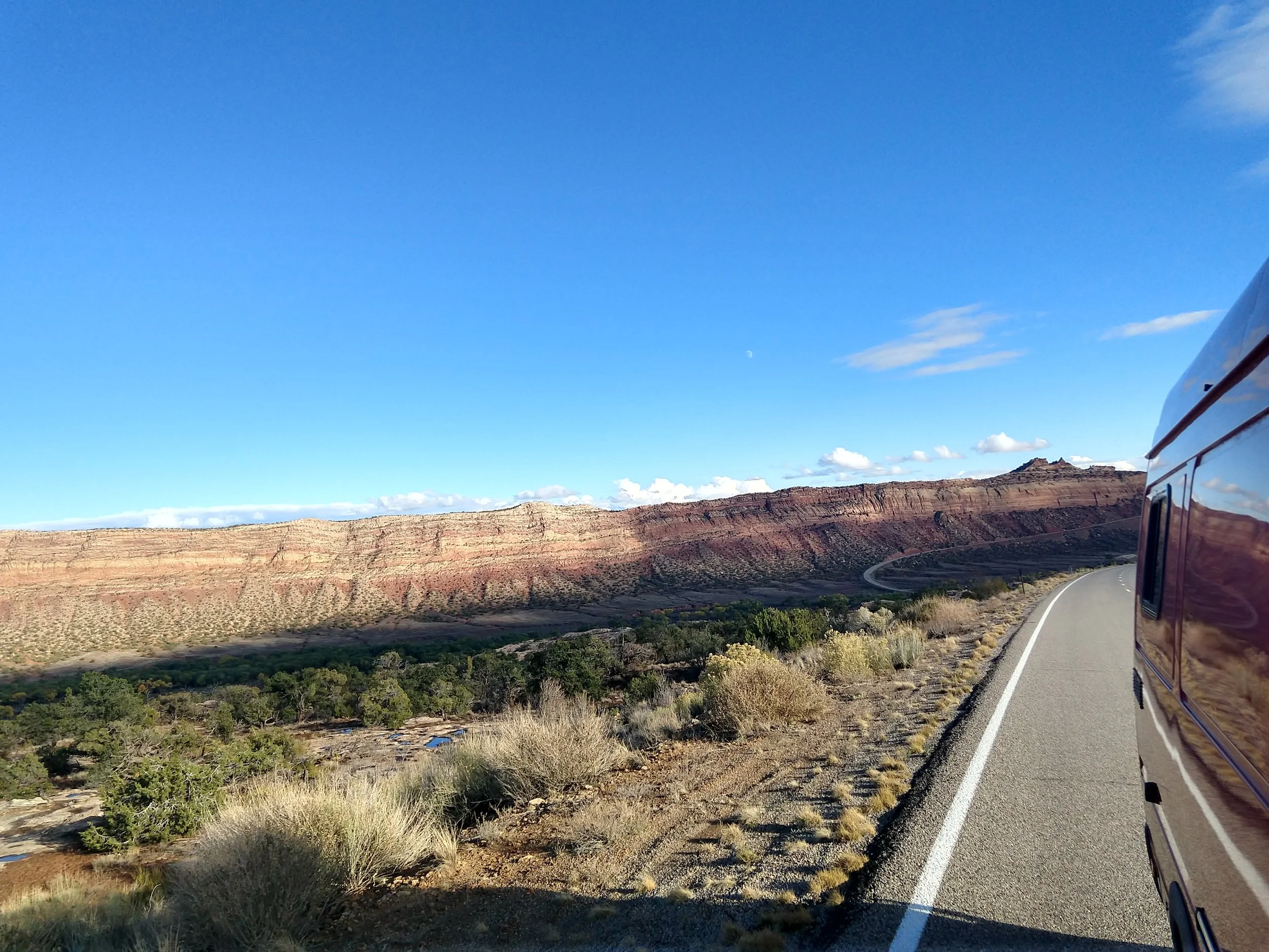 On the road, out of Moab.