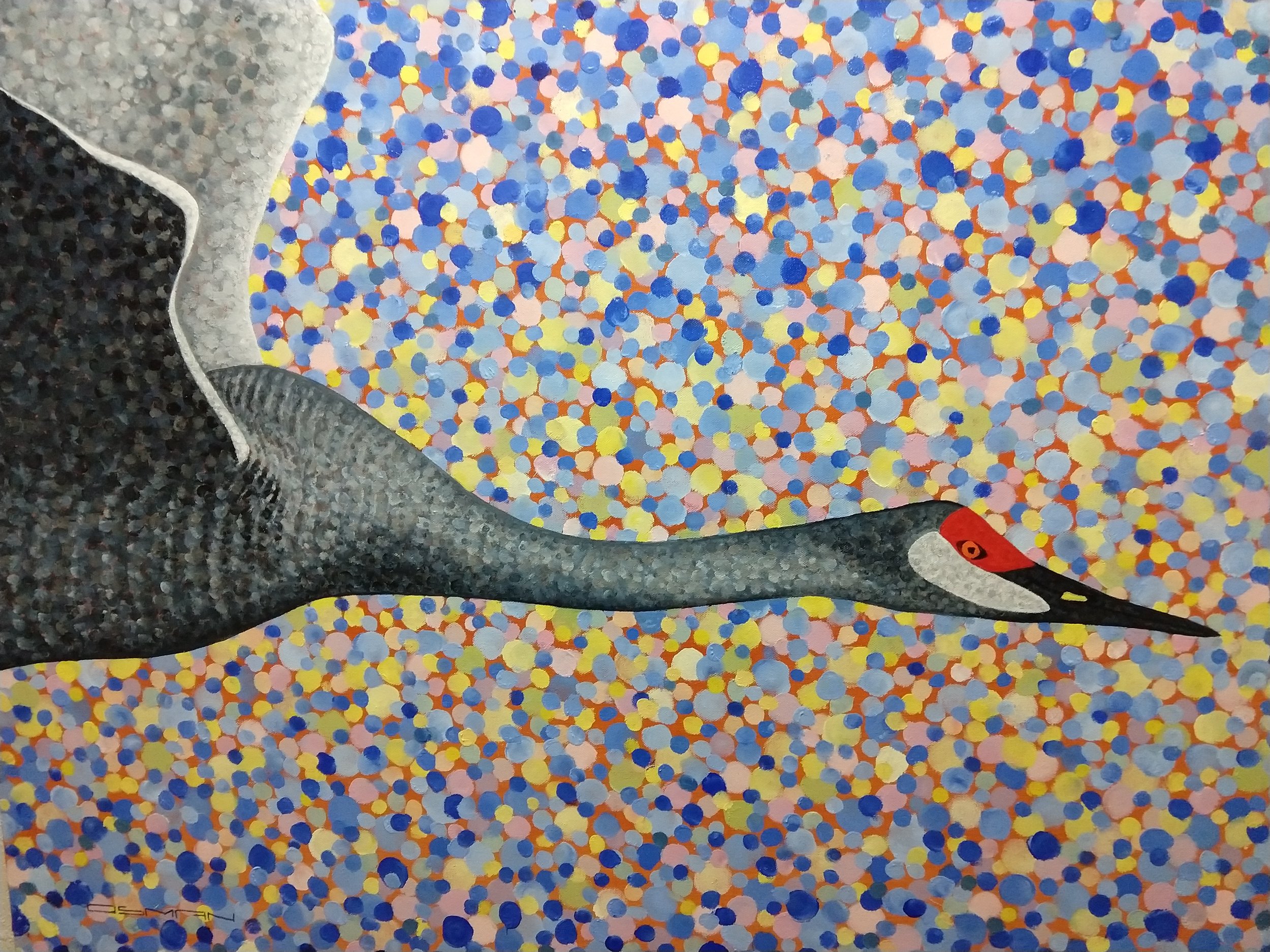 Sandhill Crane - Painting by Steve Osman