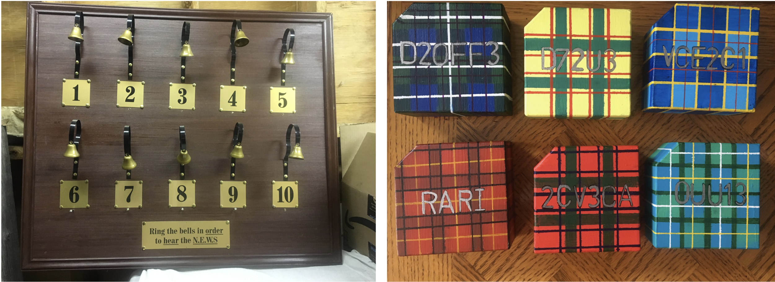  Details of just two of the many puzzles in this room.  