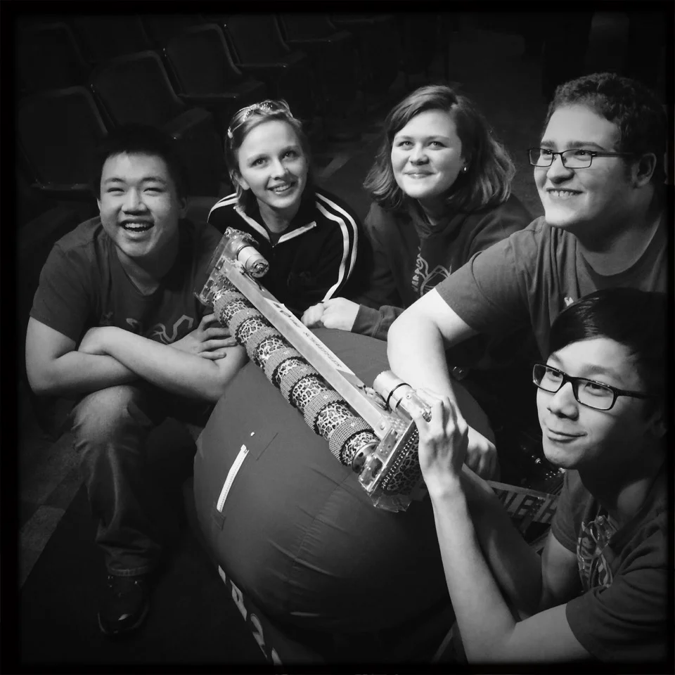 FIRST robotics team 1025, from the Detroit area, did a robot demonstration at the SlingShot screening – Photo by: Nancy Andrews