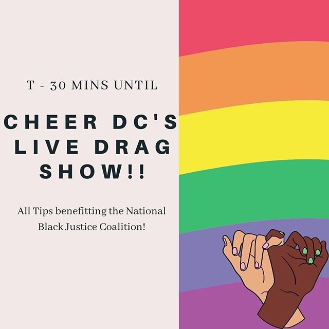 The countdown is on till you see Cheer DC&rsquo;s finest Drag Queens ... and Kings?! You&rsquo;ll have to wait and see!!! DONT MISS OUT! Tips are accepted on Venmo: @cheer-dc 🏳️&zwj;🌈 #pride #lgtbq #dragshow #live #charitablecheerleaders  #national