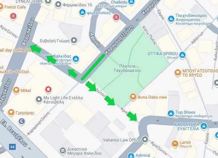 Κυκλοφοριακή ρύθμιση στην οδό Καραμουρτζούνη Χαλκίδας 