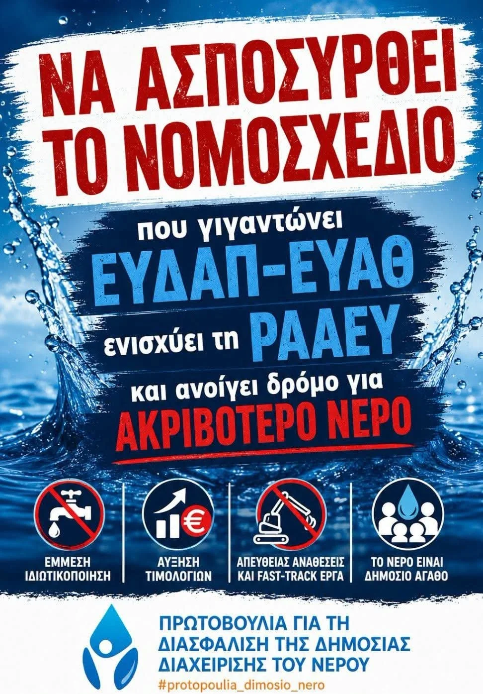 Τοποθετήσεις Δήμων στο Σχ. Νόμου για το ΝΕΡΌ 
