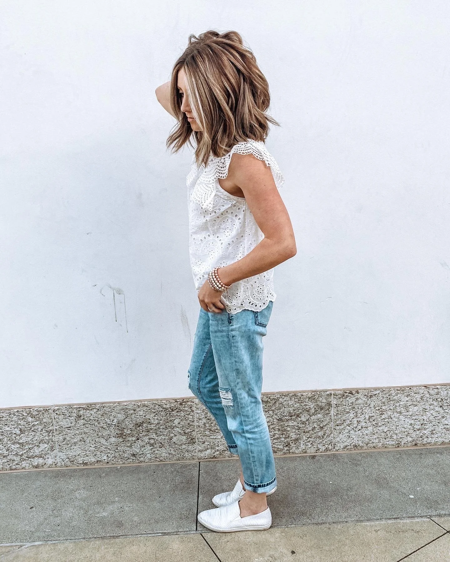 balayage lob hair cut and style